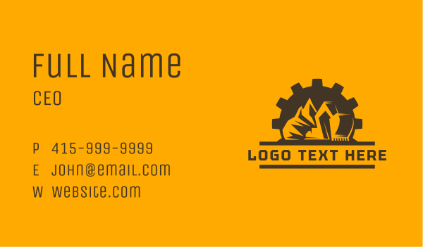 Mountain Mining Excavator Business Card Design Image Preview