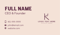 Plant Beauty Letter K Business Card Design