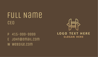 Gold Modern Letter H Business Card Image Preview