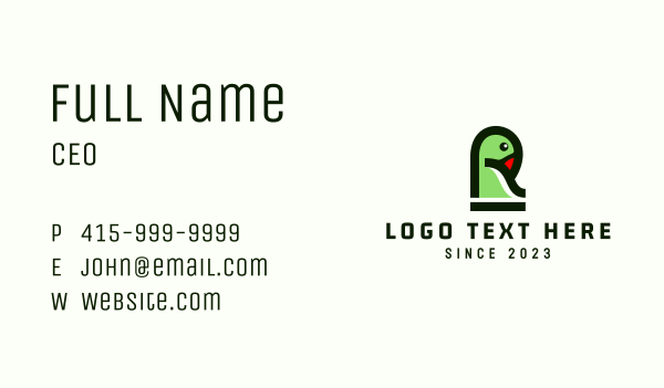 Letter R Bird Business Card Design Image Preview