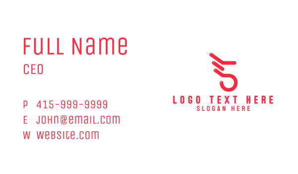 Red Stroke Number 5 Business Card Design Image Preview