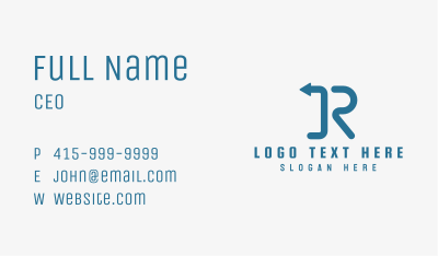 Route Arrow Letter R  Business Card Image Preview