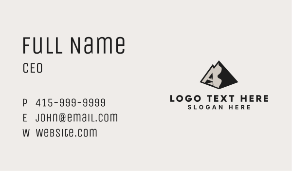 Letter A Mountain Trekking Business Card Design Image Preview