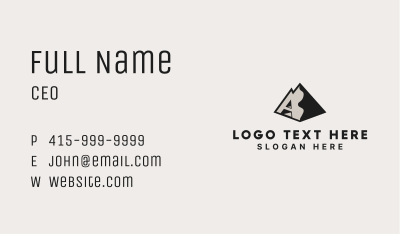 Letter A Mountain Trekking Business Card Image Preview