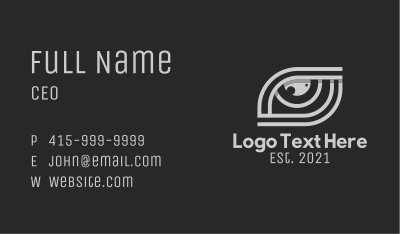 Grey Eye Outline  Business Card Image Preview