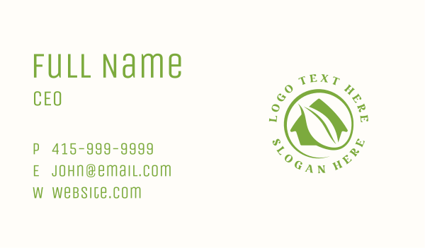 Eco Leaf House Business Card Design Image Preview