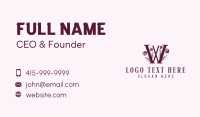 Flower Fashion Letter W  Business Card Design