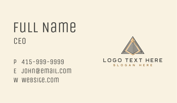 Elegant Pyramid Triangle Business Card Design Image Preview