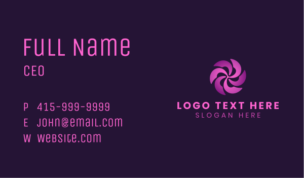 Purple Abstract Spiral Business Card Design Image Preview