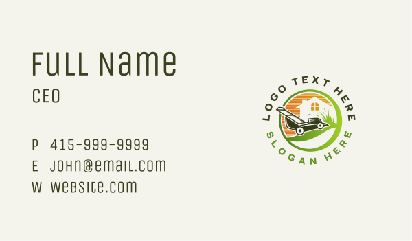 Lawn Mower Gardening Business Card Design Image Preview