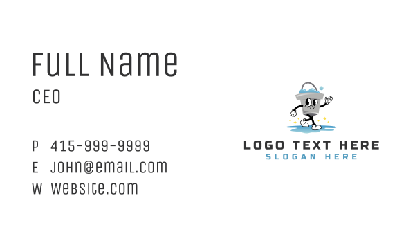 Cleaning Bucket Pail  Business Card Design Image Preview