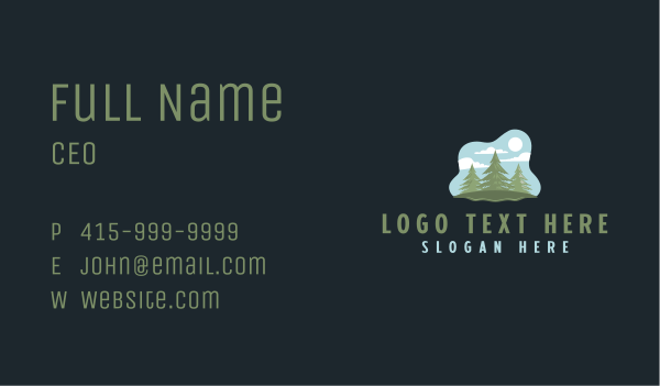 Outdoor Pine Tree Business Card Design Image Preview