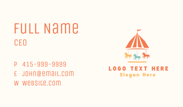 Carousel Park Ride Business Card Design Image Preview