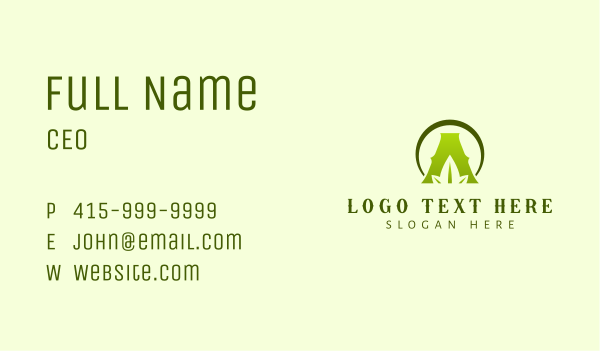Sustainable Leaf Letter A Business Card Design Image Preview
