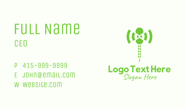 Green Helicopter Wifi  Business Card Design Image Preview