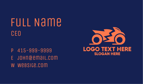 Orange Motorbike Motocycle Business Card Design Image Preview