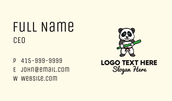 Kung Fu Panda Mascot Business Card Design