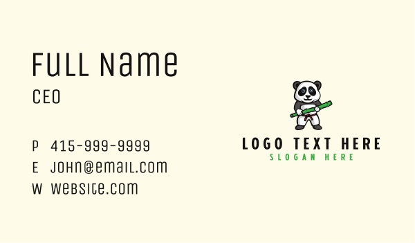 Kung Fu Panda Mascot Business Card Design Image Preview