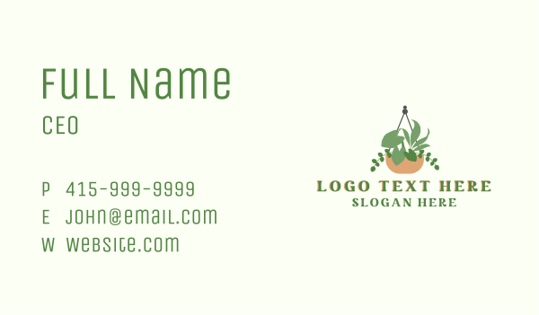 Hanging Garden Plant Business Card Design Image Preview