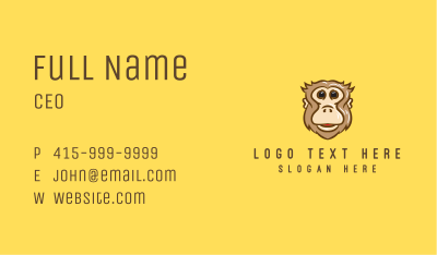 Cute Monkey Head Business Card Image Preview