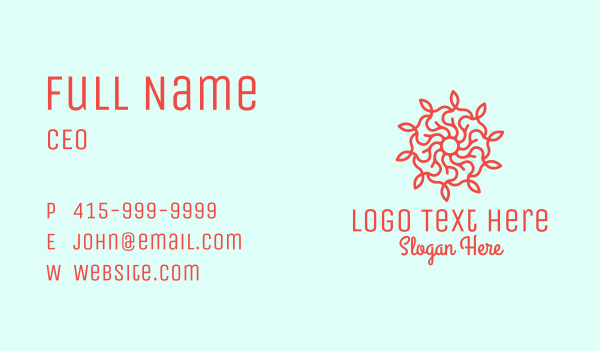 Red Flower Vine Business Card Design Image Preview