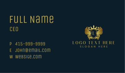 Crown Wing Crest Business Card Image Preview