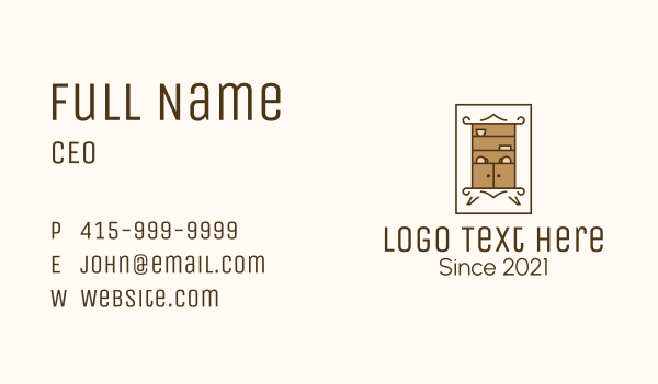 Wooden Ceramic Cabinet Business Card Design Image Preview