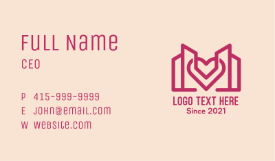 Heart Building Structure Business Card Image Preview