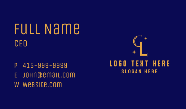 Luxury G & L Monogram Business Card Design Image Preview