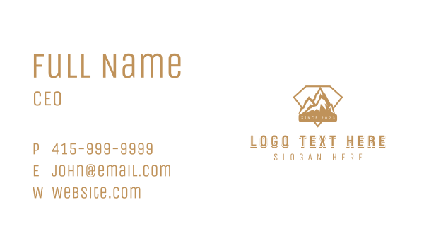 Mountain Summit Hike Business Card Design Image Preview