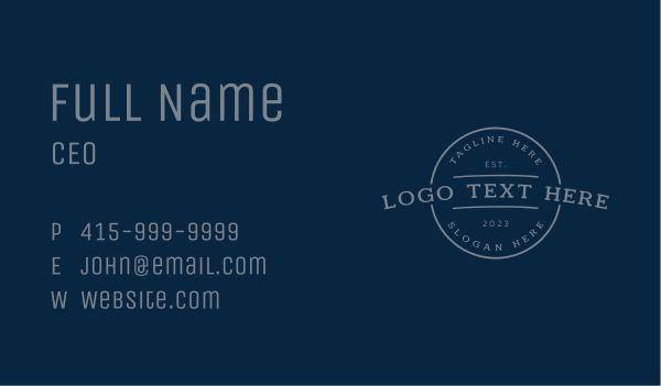 Hipster Generic Wordmark Business Card Design Image Preview