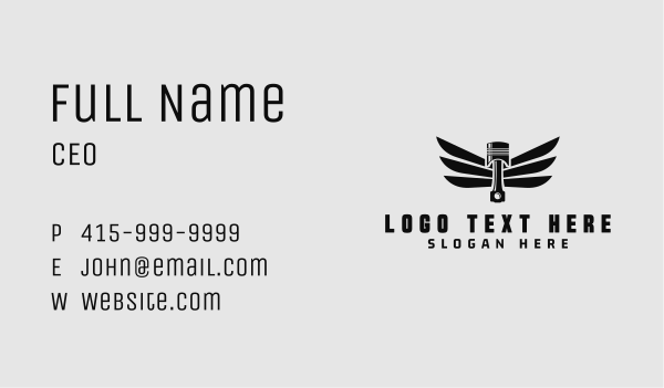 Black Piston Wings Business Card Design Image Preview