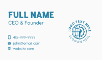 Globe Gear Wrench Business Card Image Preview