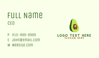 Avocado Mascot Face Business Card Image Preview
