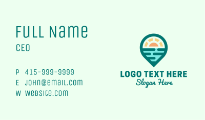 Coastal Beach Location Business Card Image Preview