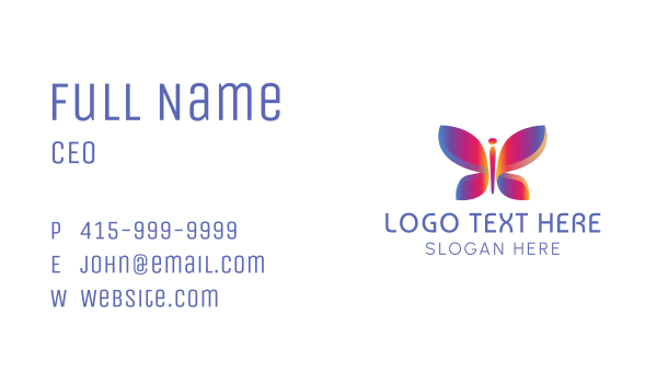 Gradient Abstract Butterfly Business Card Design Image Preview