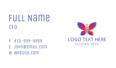 Gradient Abstract Butterfly Business Card Image Preview