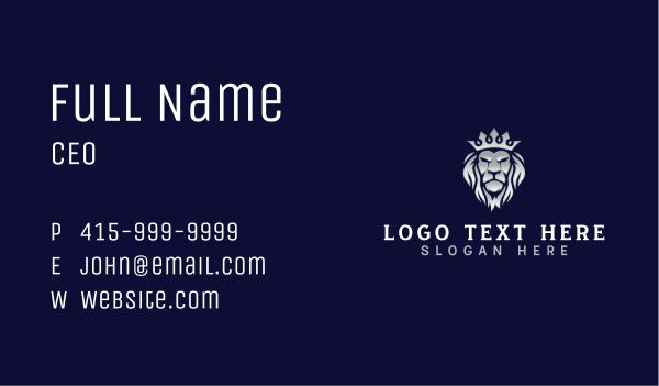 Royal Lion Crown Business Card Design Image Preview