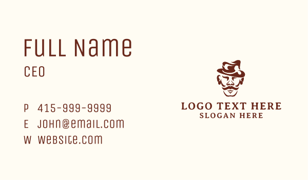 Mustache Man Cartoon Business Card Design Image Preview