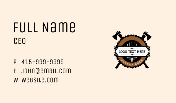 Axe Blade Carpentry Business Card Design Image Preview