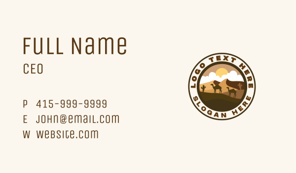 Camel Desert Sand Business Card Design Image Preview