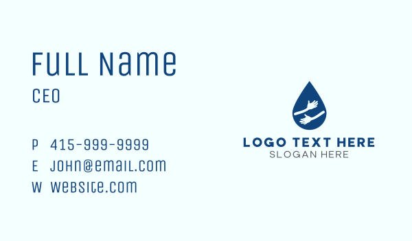 Water Droplet Hands Business Card Design Image Preview