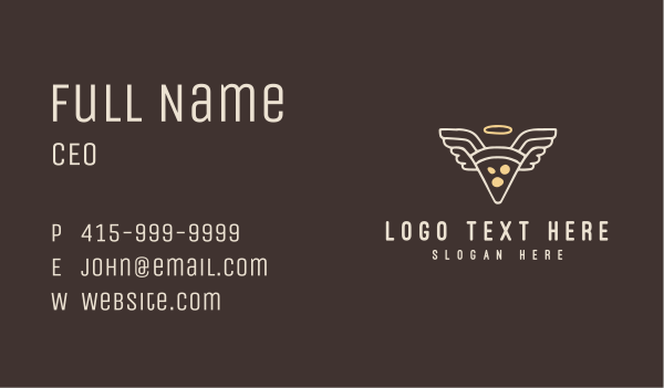 Pizza Angel Slice Business Card Design Image Preview
