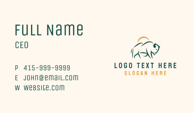 Buffalo Bison Wildlife Business Card Image Preview