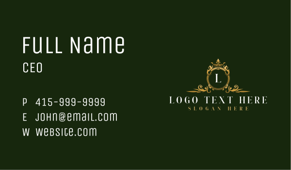 Shield Crown Crest Business Card Design Image Preview