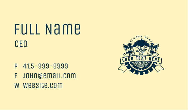 Tree Lumber Woodworking Tools Business Card Design Image Preview