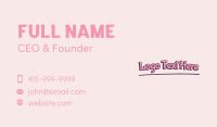 Pink Playful Wordmark Business Card Design