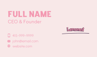 Pink Playful Wordmark Business Card Design