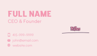 Pink Playful Wordmark Business Card Image Preview
