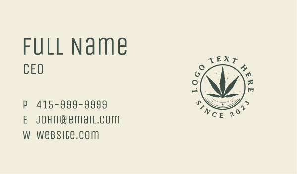 Natural Cannabis Plant Business Card Design Image Preview